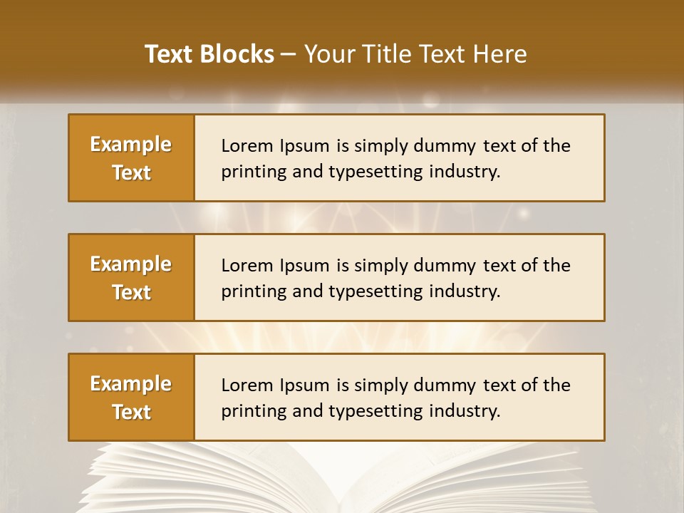 An Open Book With A Glowing Light Coming Out Of It PowerPoint Template