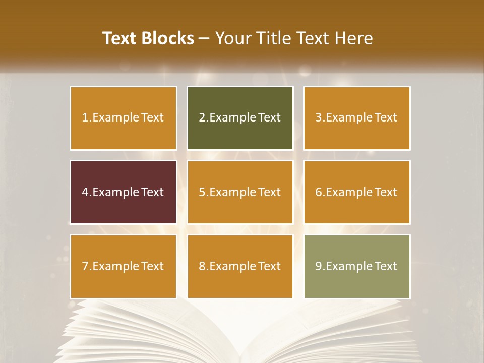 An Open Book With A Glowing Light Coming Out Of It PowerPoint Template
