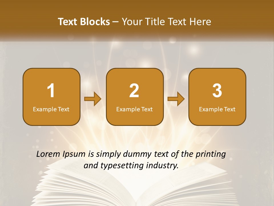 An Open Book With A Glowing Light Coming Out Of It PowerPoint Template