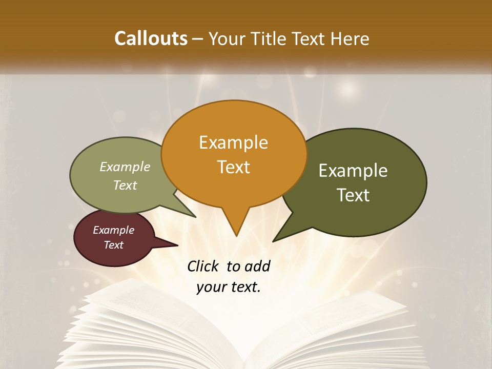 An Open Book With A Glowing Light Coming Out Of It PowerPoint Template