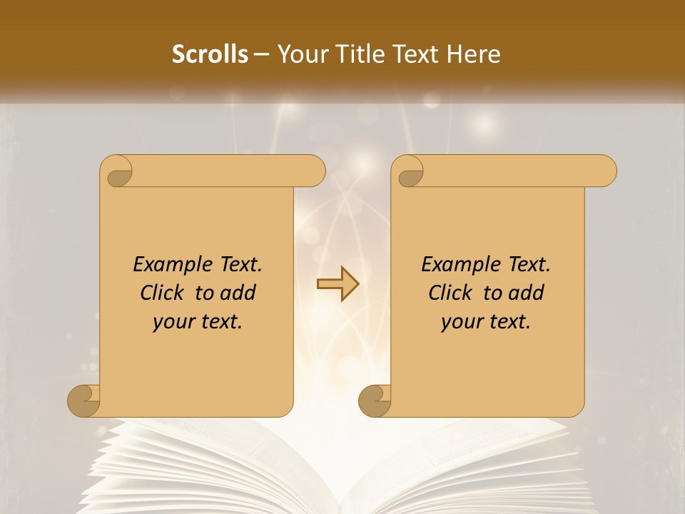 An Open Book With A Glowing Light Coming Out Of It PowerPoint Template
