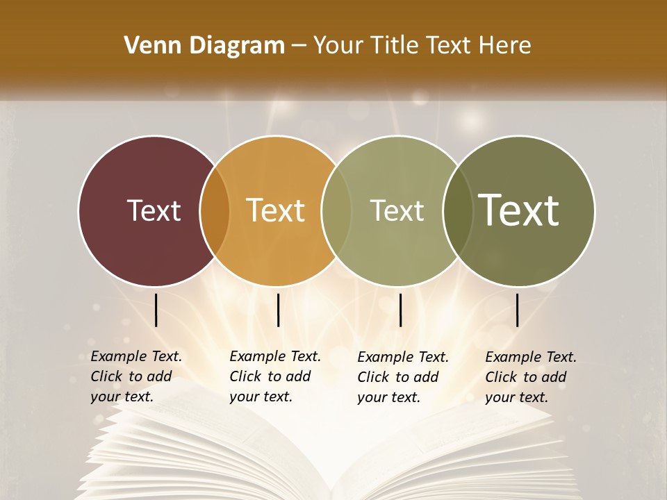 An Open Book With A Glowing Light Coming Out Of It PowerPoint Template