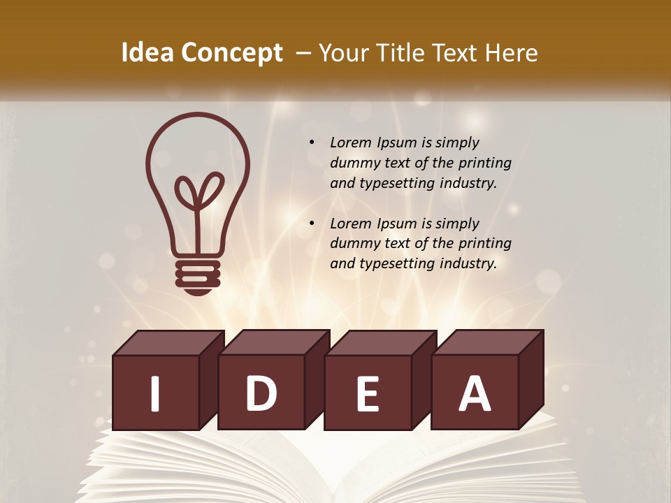 An Open Book With A Glowing Light Coming Out Of It PowerPoint Template