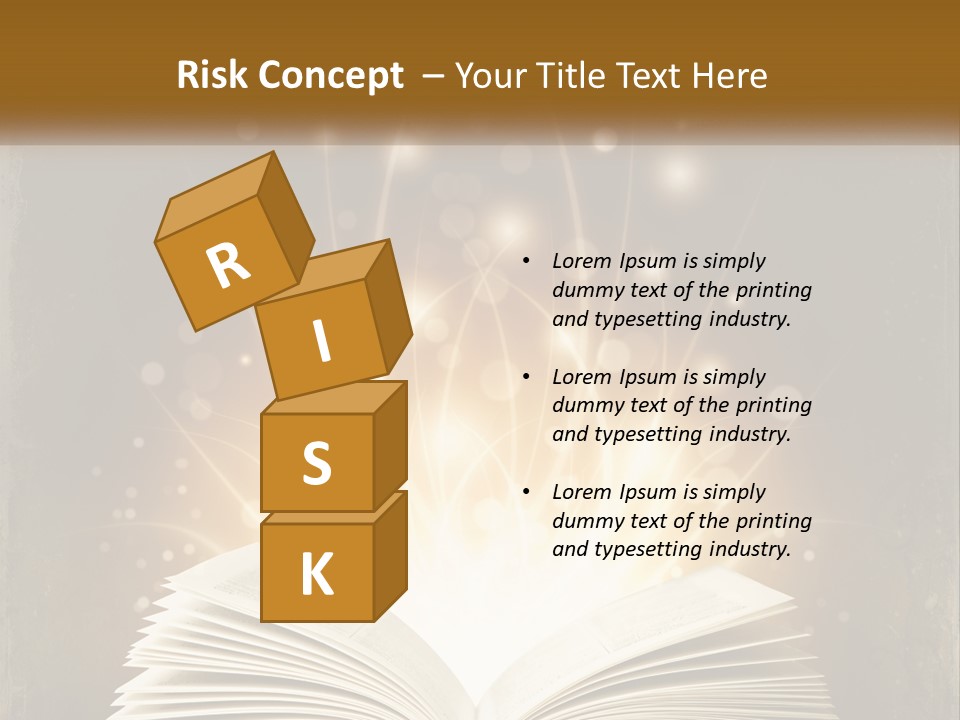 An Open Book With A Glowing Light Coming Out Of It PowerPoint Template