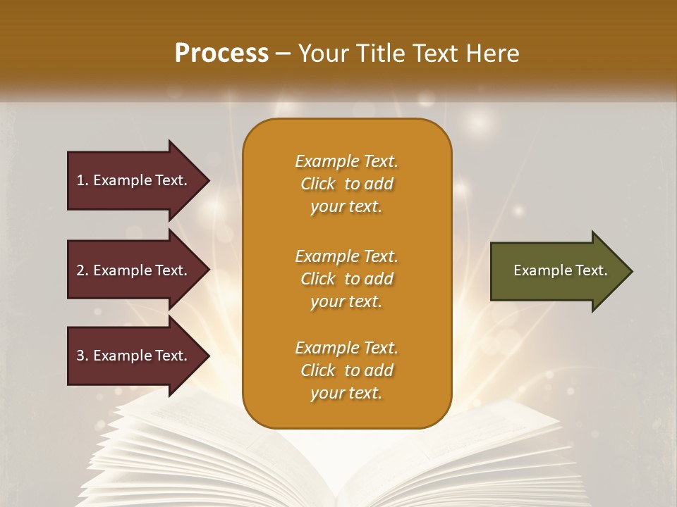 An Open Book With A Glowing Light Coming Out Of It PowerPoint Template