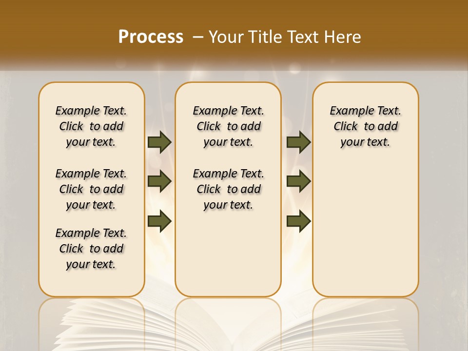 An Open Book With A Glowing Light Coming Out Of It PowerPoint Template