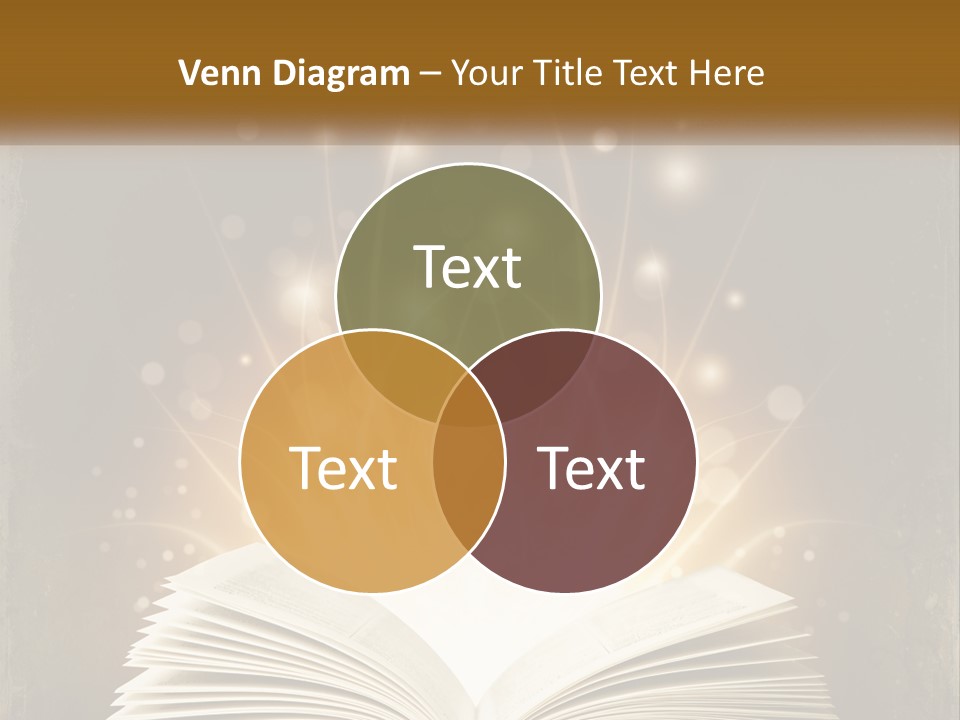 An Open Book With A Glowing Light Coming Out Of It PowerPoint Template