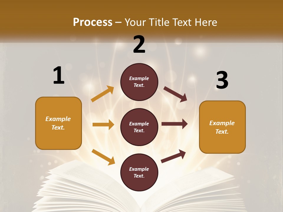 An Open Book With A Glowing Light Coming Out Of It PowerPoint Template