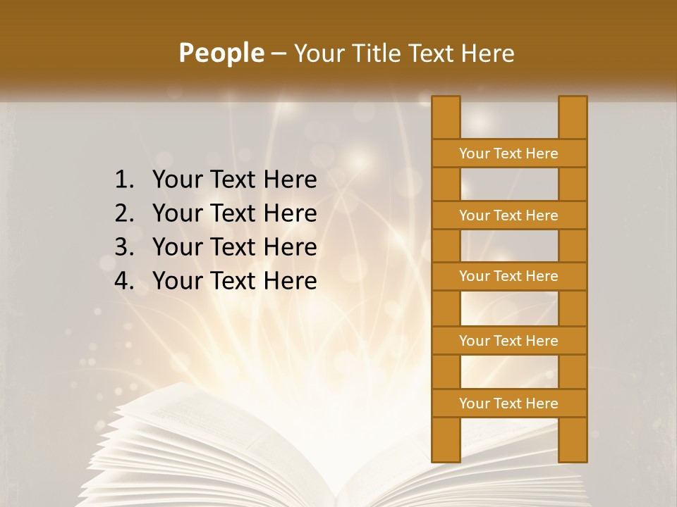 An Open Book With A Glowing Light Coming Out Of It PowerPoint Template