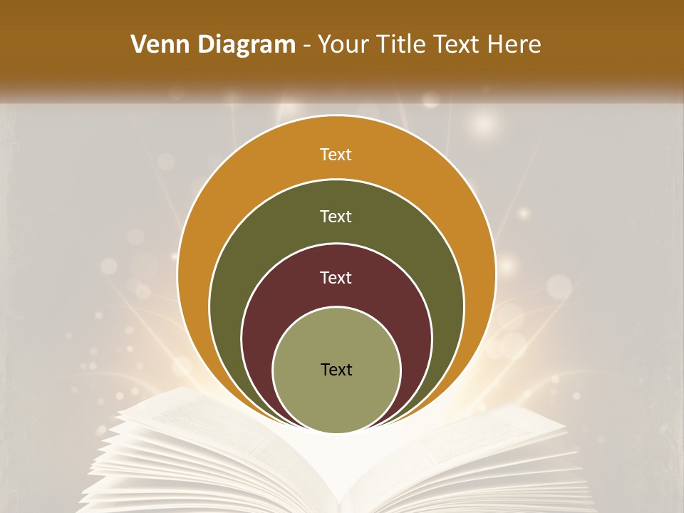 An Open Book With A Glowing Light Coming Out Of It PowerPoint Template