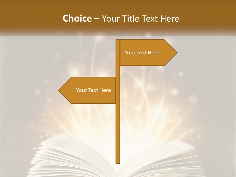 An Open Book With A Glowing Light Coming Out Of It PowerPoint Template