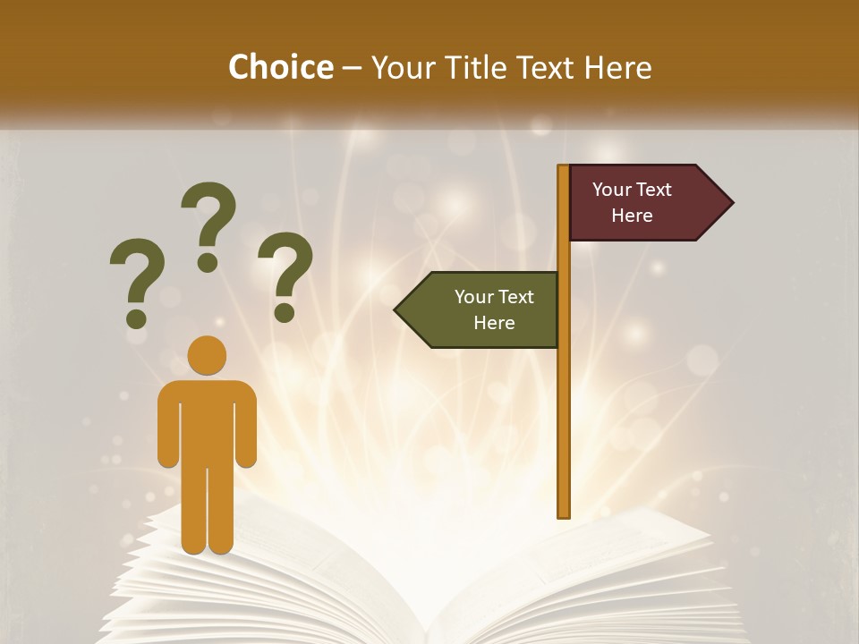 An Open Book With A Glowing Light Coming Out Of It PowerPoint Template