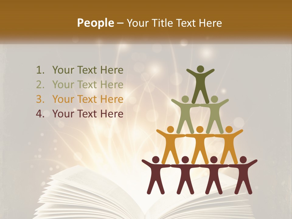 An Open Book With A Glowing Light Coming Out Of It PowerPoint Template