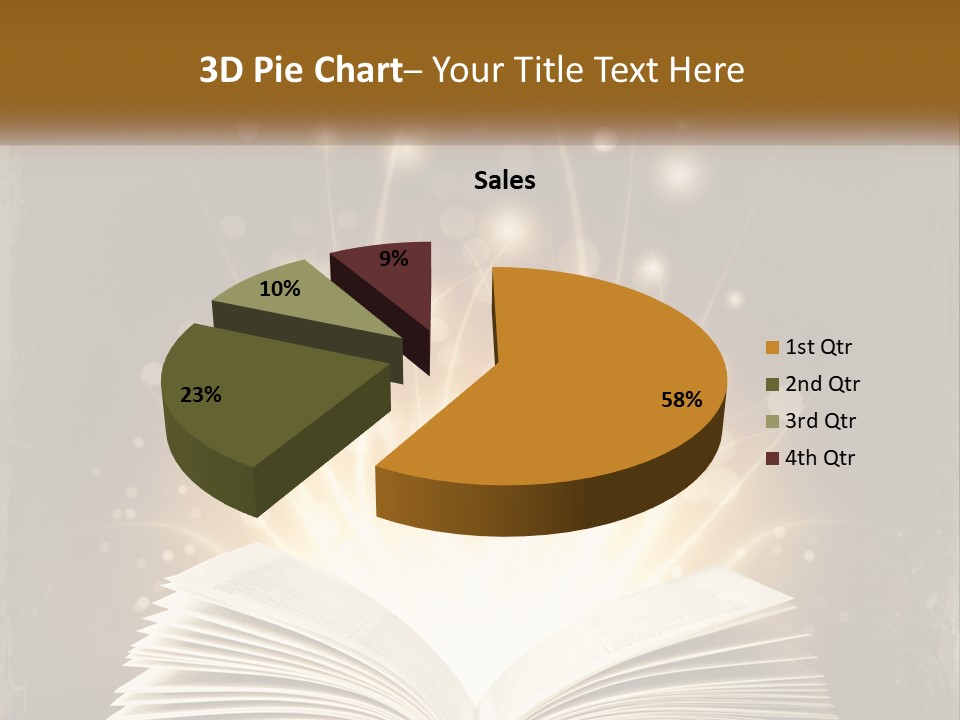 An Open Book With A Glowing Light Coming Out Of It PowerPoint Template