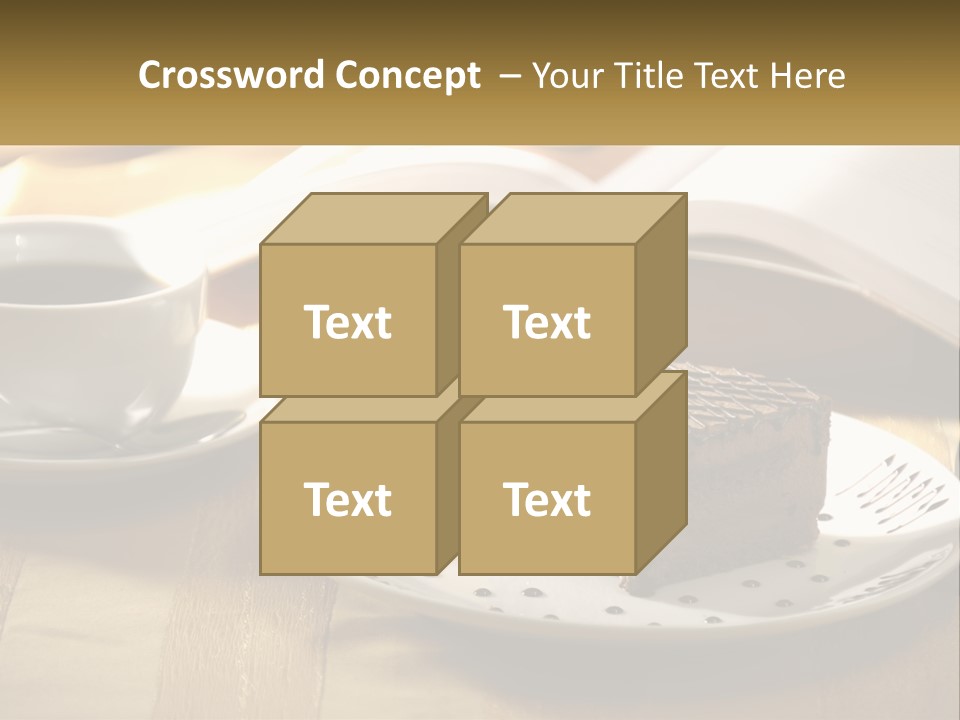 A Piece Of Cake On A Plate Next To A Cup Of Coffee PowerPoint Template