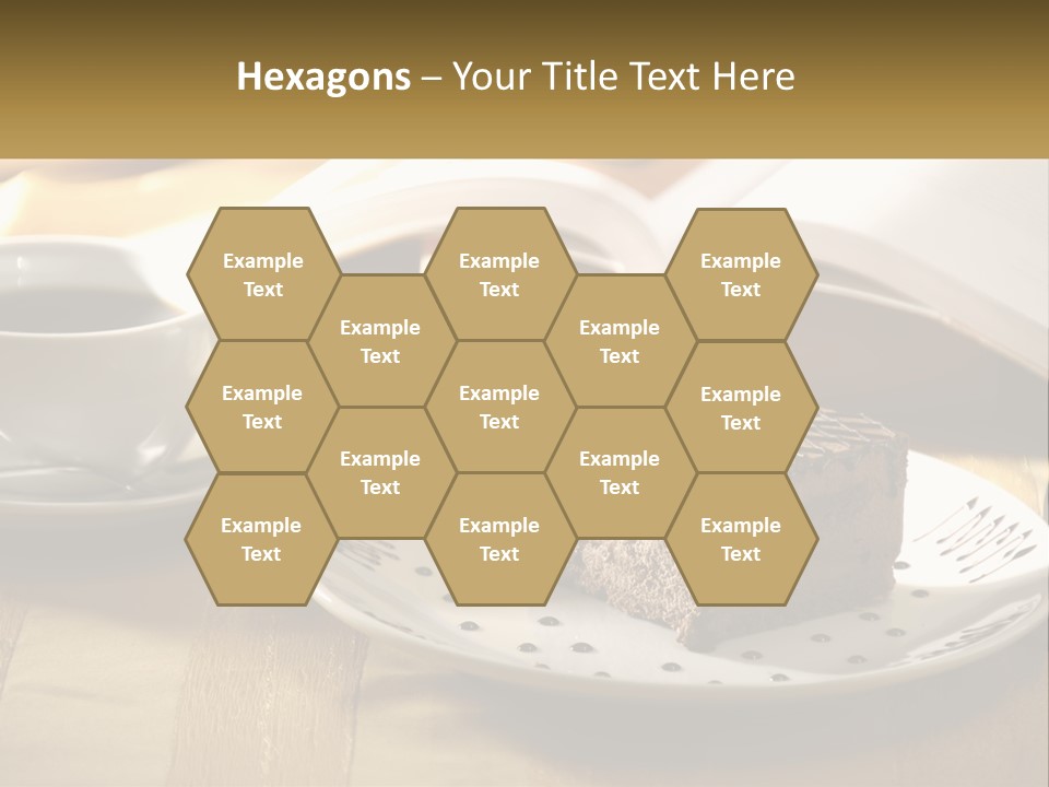 A Piece Of Cake On A Plate Next To A Cup Of Coffee PowerPoint Template