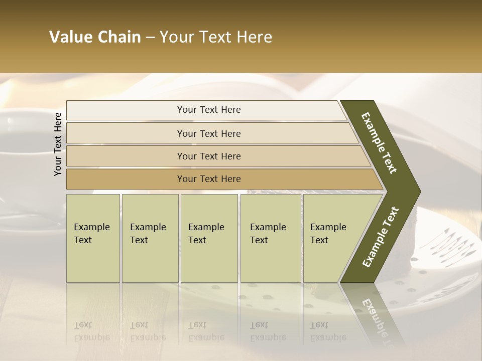 A Piece Of Cake On A Plate Next To A Cup Of Coffee PowerPoint Template