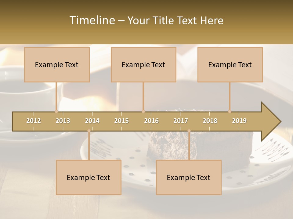 A Piece Of Cake On A Plate Next To A Cup Of Coffee PowerPoint Template