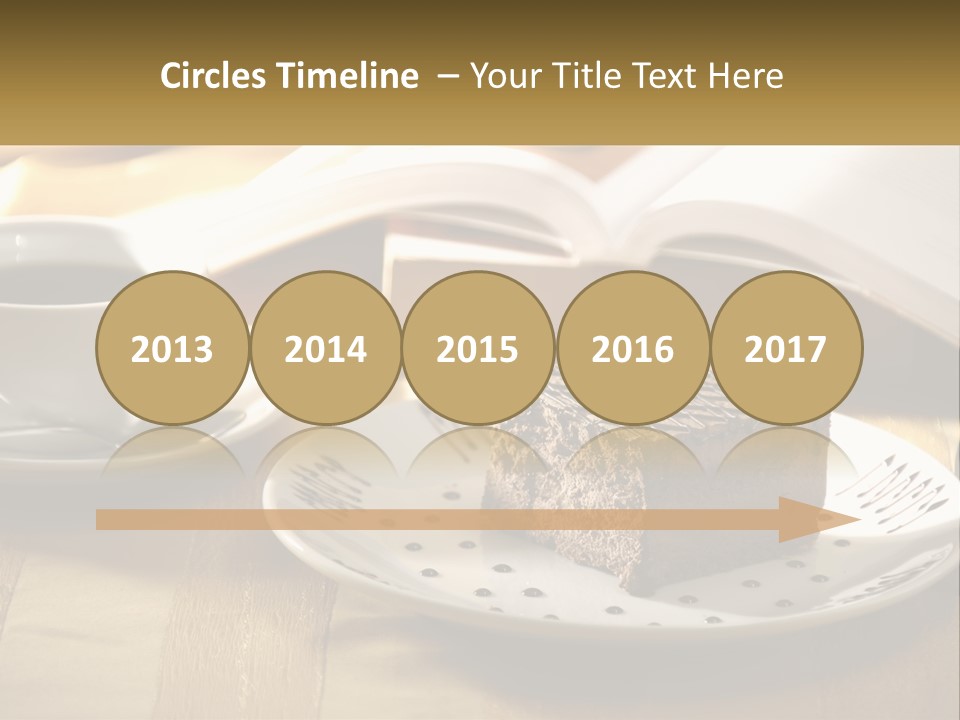 A Piece Of Cake On A Plate Next To A Cup Of Coffee PowerPoint Template