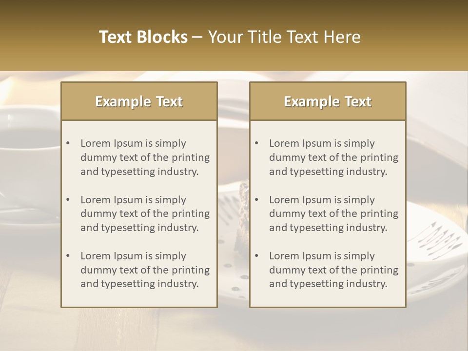 A Piece Of Cake On A Plate Next To A Cup Of Coffee PowerPoint Template