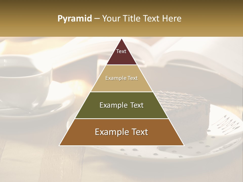 A Piece Of Cake On A Plate Next To A Cup Of Coffee PowerPoint Template