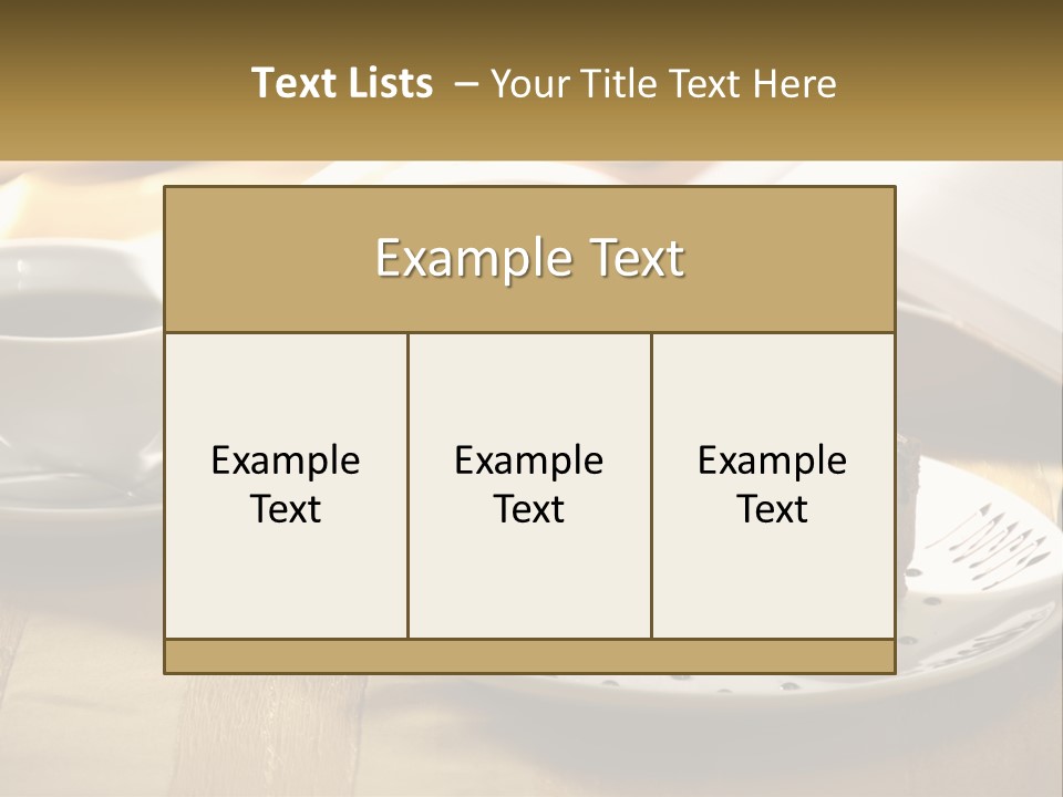 A Piece Of Cake On A Plate Next To A Cup Of Coffee PowerPoint Template