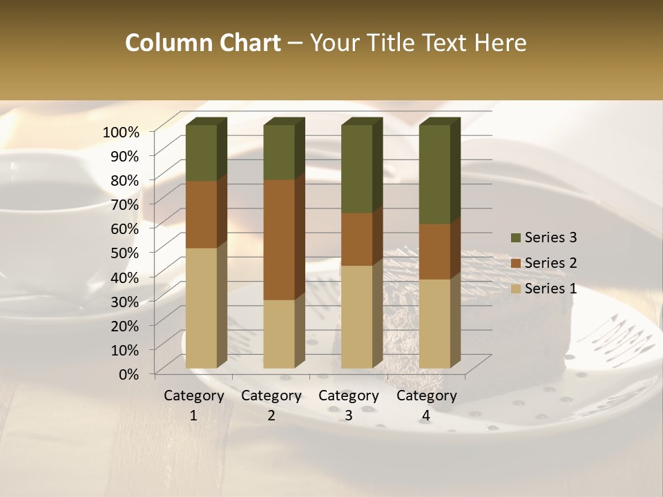 A Piece Of Cake On A Plate Next To A Cup Of Coffee PowerPoint Template