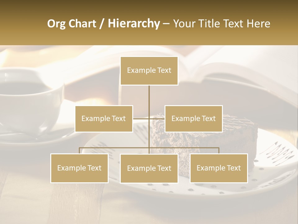 A Piece Of Cake On A Plate Next To A Cup Of Coffee PowerPoint Template