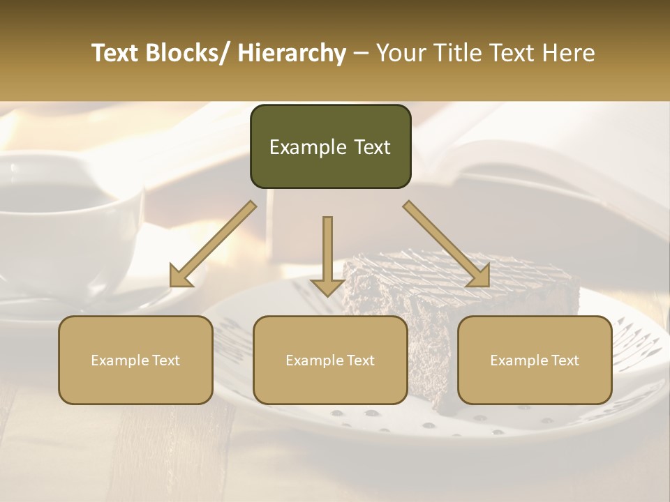 A Piece Of Cake On A Plate Next To A Cup Of Coffee PowerPoint Template