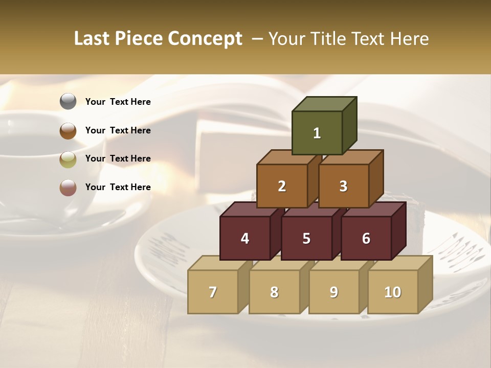 A Piece Of Cake On A Plate Next To A Cup Of Coffee PowerPoint Template