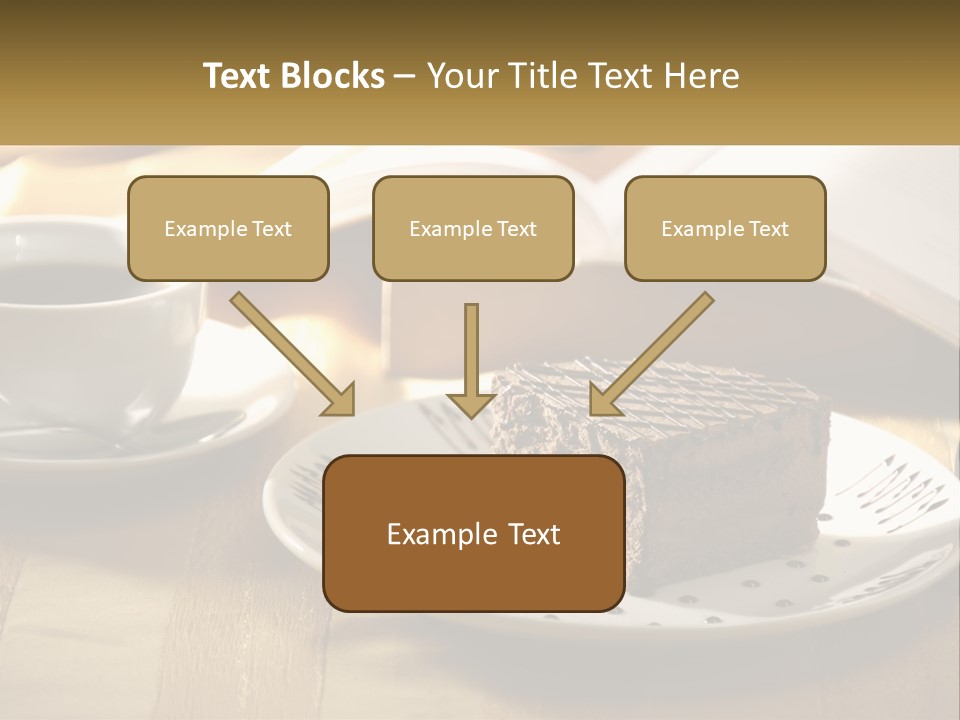 A Piece Of Cake On A Plate Next To A Cup Of Coffee PowerPoint Template