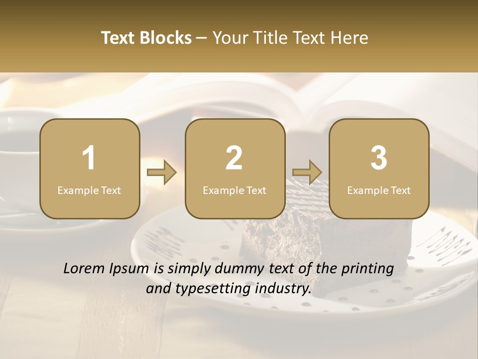 A Piece Of Cake On A Plate Next To A Cup Of Coffee PowerPoint Template