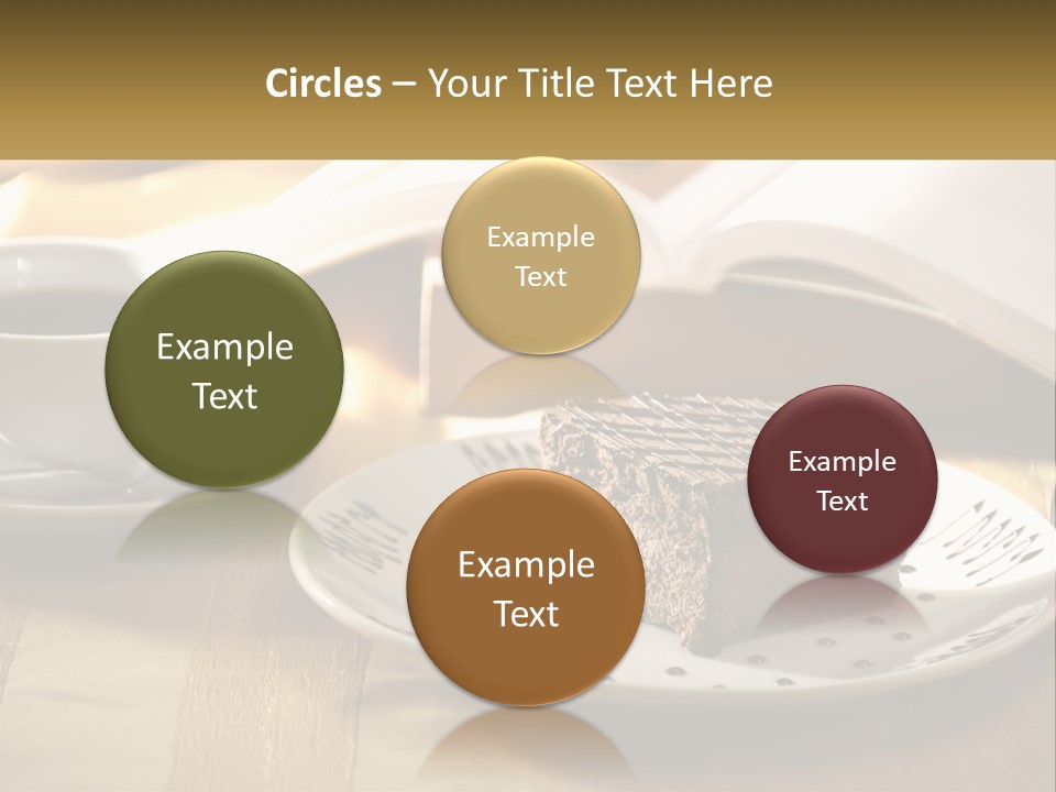 A Piece Of Cake On A Plate Next To A Cup Of Coffee PowerPoint Template