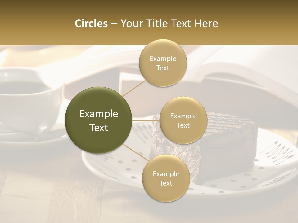 A Piece Of Cake On A Plate Next To A Cup Of Coffee PowerPoint Template