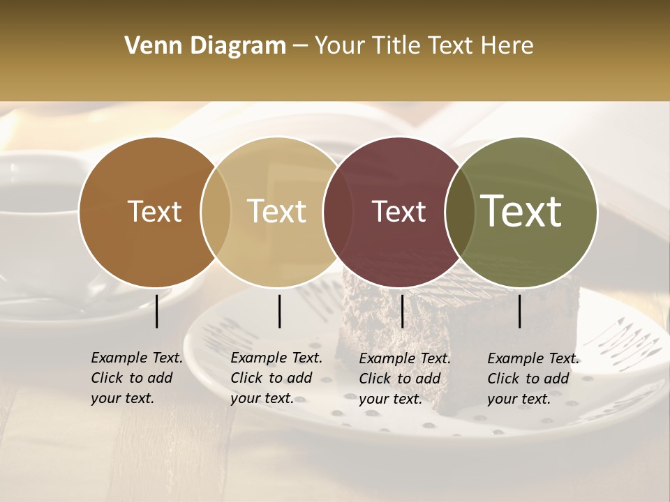 A Piece Of Cake On A Plate Next To A Cup Of Coffee PowerPoint Template