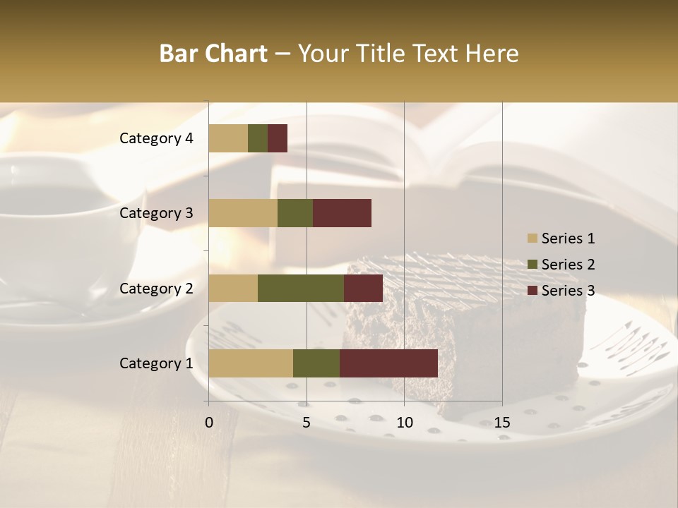 A Piece Of Cake On A Plate Next To A Cup Of Coffee PowerPoint Template