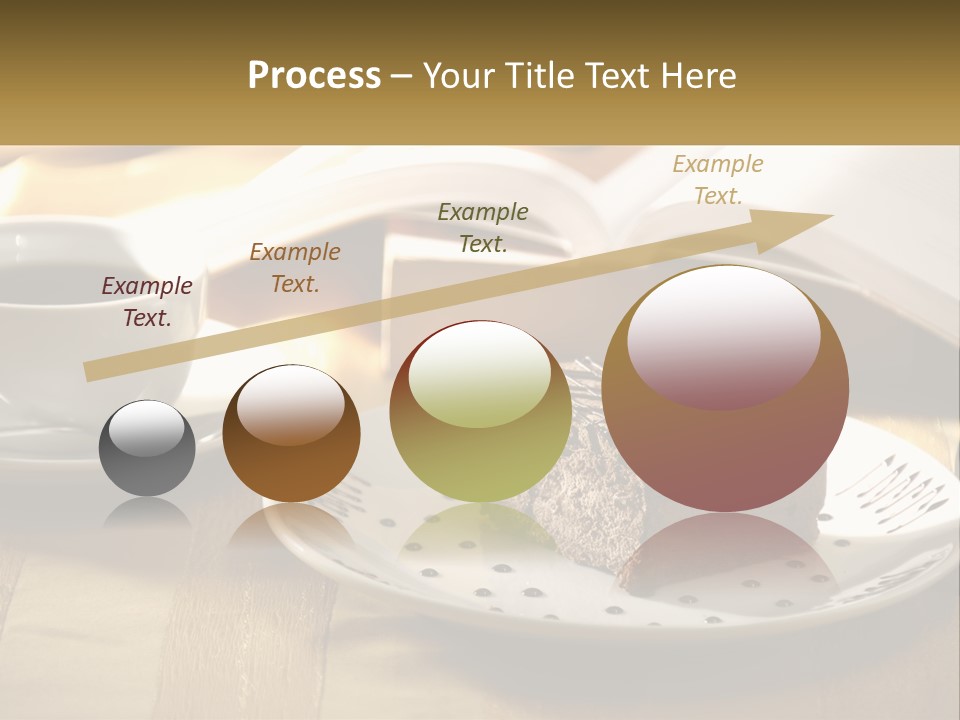 A Piece Of Cake On A Plate Next To A Cup Of Coffee PowerPoint Template