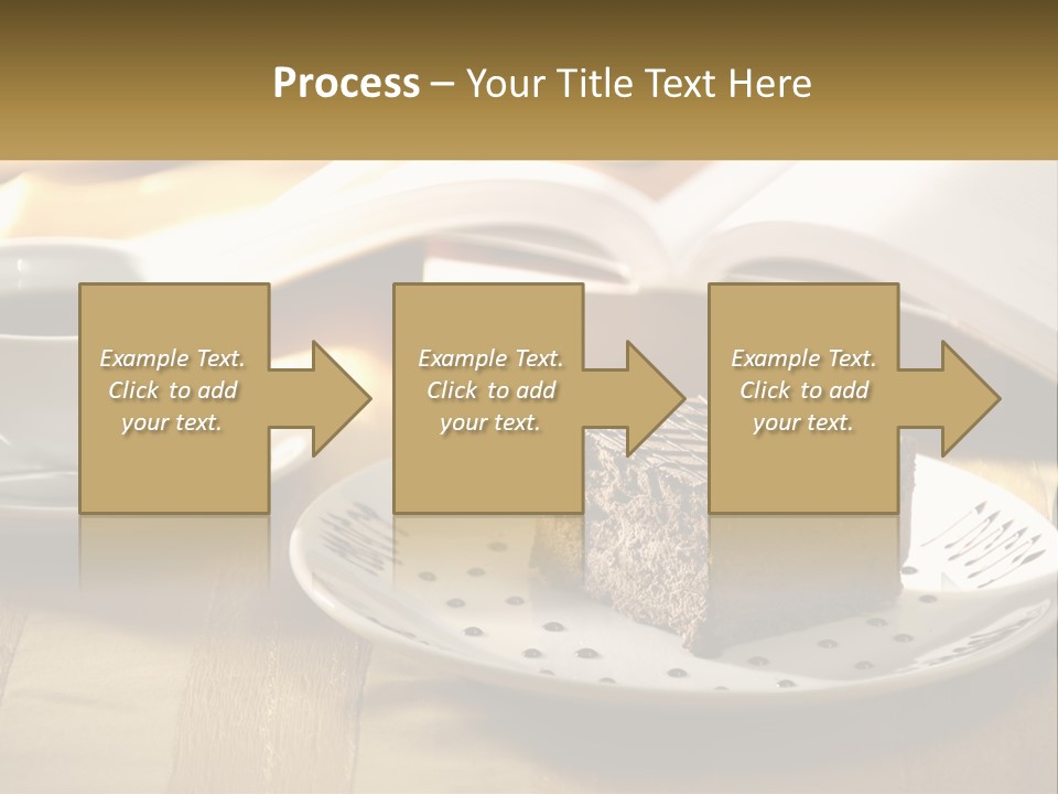 A Piece Of Cake On A Plate Next To A Cup Of Coffee PowerPoint Template