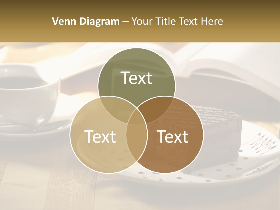 A Piece Of Cake On A Plate Next To A Cup Of Coffee PowerPoint Template