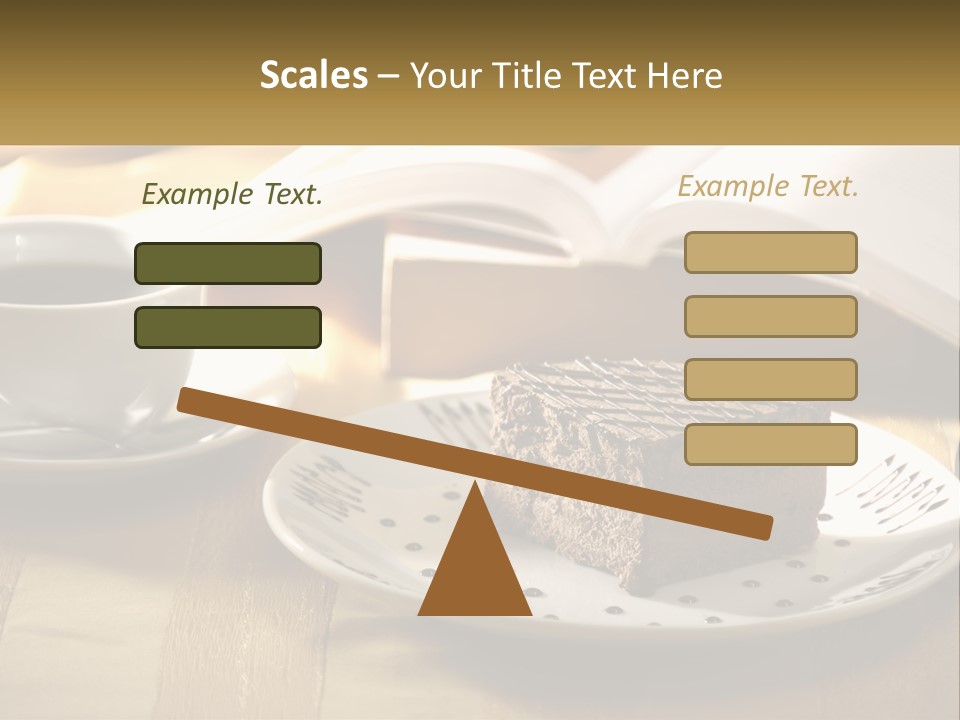 A Piece Of Cake On A Plate Next To A Cup Of Coffee PowerPoint Template