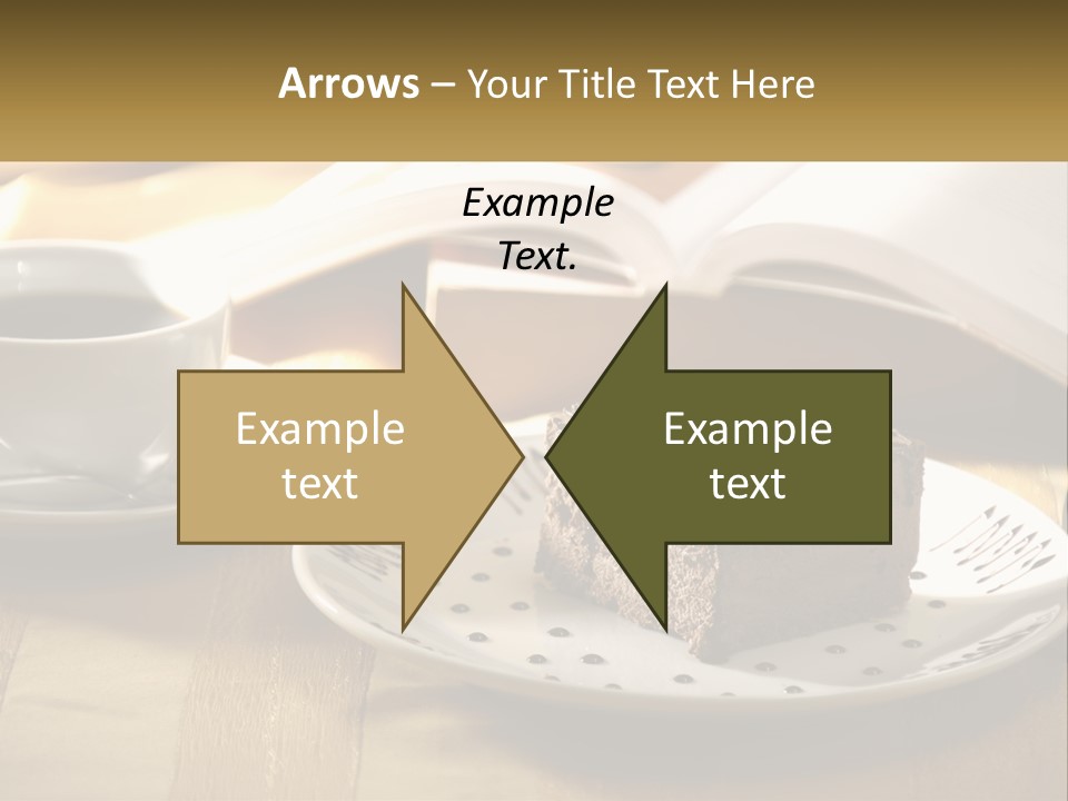 A Piece Of Cake On A Plate Next To A Cup Of Coffee PowerPoint Template
