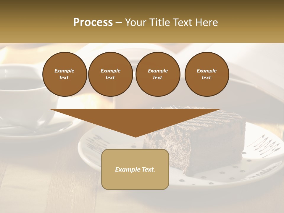 A Piece Of Cake On A Plate Next To A Cup Of Coffee PowerPoint Template