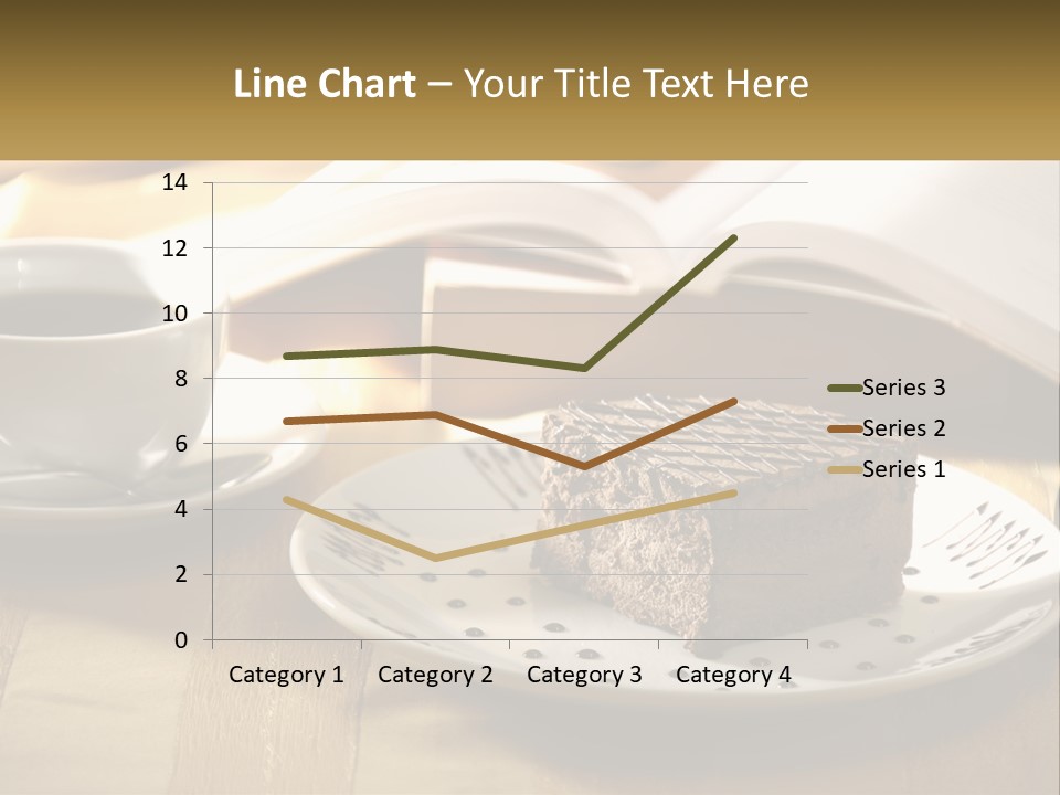 A Piece Of Cake On A Plate Next To A Cup Of Coffee PowerPoint Template