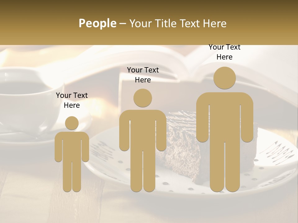 A Piece Of Cake On A Plate Next To A Cup Of Coffee PowerPoint Template