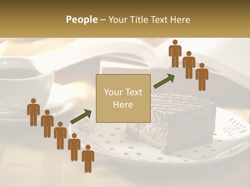 A Piece Of Cake On A Plate Next To A Cup Of Coffee PowerPoint Template