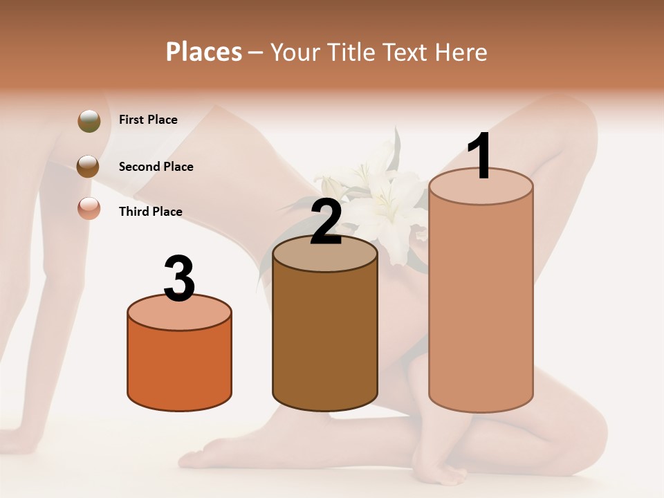 A Woman In A White Bikini With A Flower On Her Stomach PowerPoint Template