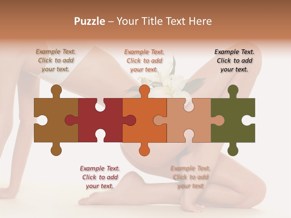 A Woman In A White Bikini With A Flower On Her Stomach PowerPoint Template