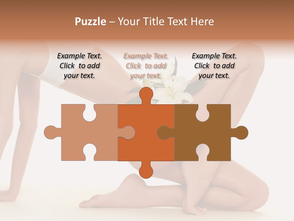 A Woman In A White Bikini With A Flower On Her Stomach PowerPoint Template