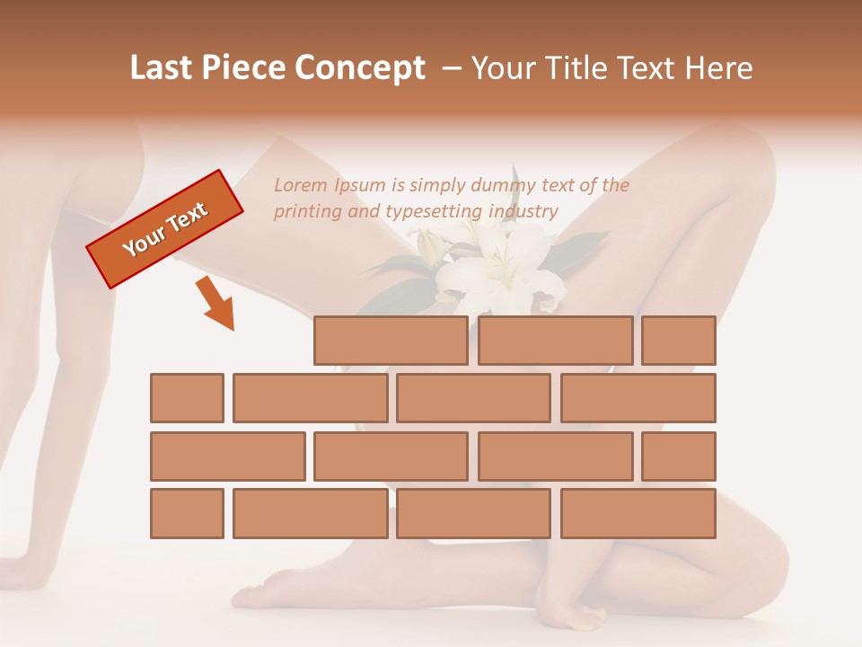 A Woman In A White Bikini With A Flower On Her Stomach PowerPoint Template