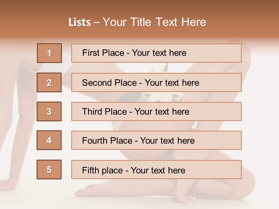 A Woman In A White Bikini With A Flower On Her Stomach PowerPoint Template